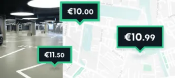A map showing multiple parking locations in London